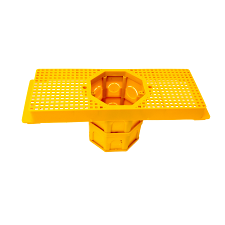 CAIXA DE LUZ HEXAGONAL COM FUNDO MÓVEL DUPLA + SUPORTE LAJE