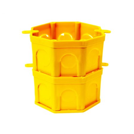 CAIXA DE LUZ HEXAGONAL COM FUNDO MÓVEL DUPLA